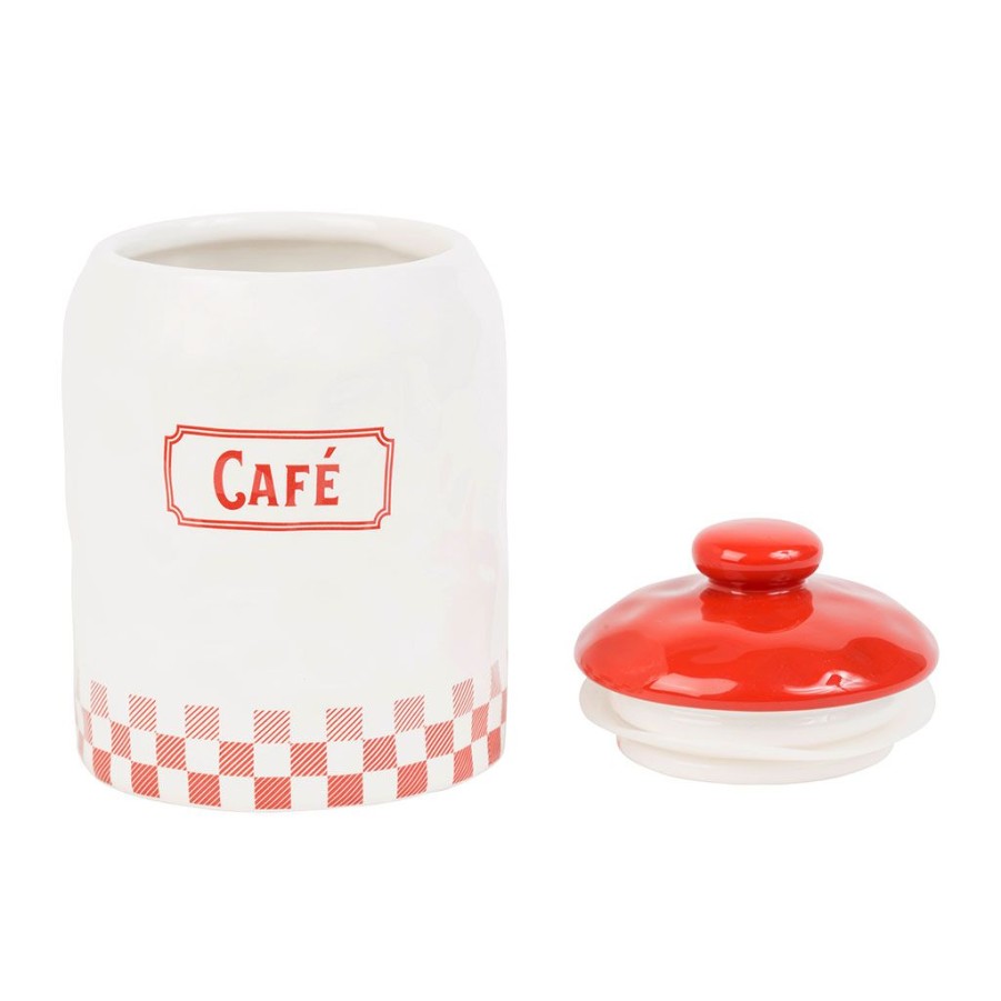 Arts De La Table Fabrique De Styles Pots Et Bocaux | Pot Cafe En Dolomite Rouge Et Blanc Cafe - Gaston