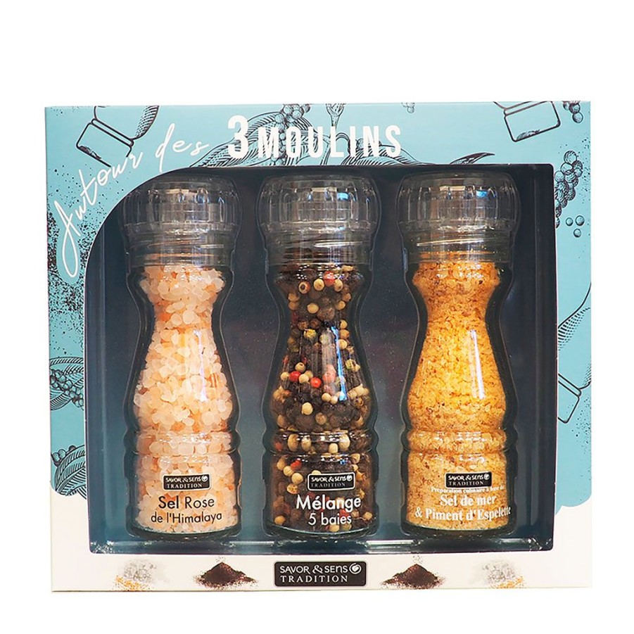 Epicerie Fabrique De Styles Condiments Et Epices | Coffret 3 Moulins Modulables - Collection Hiver