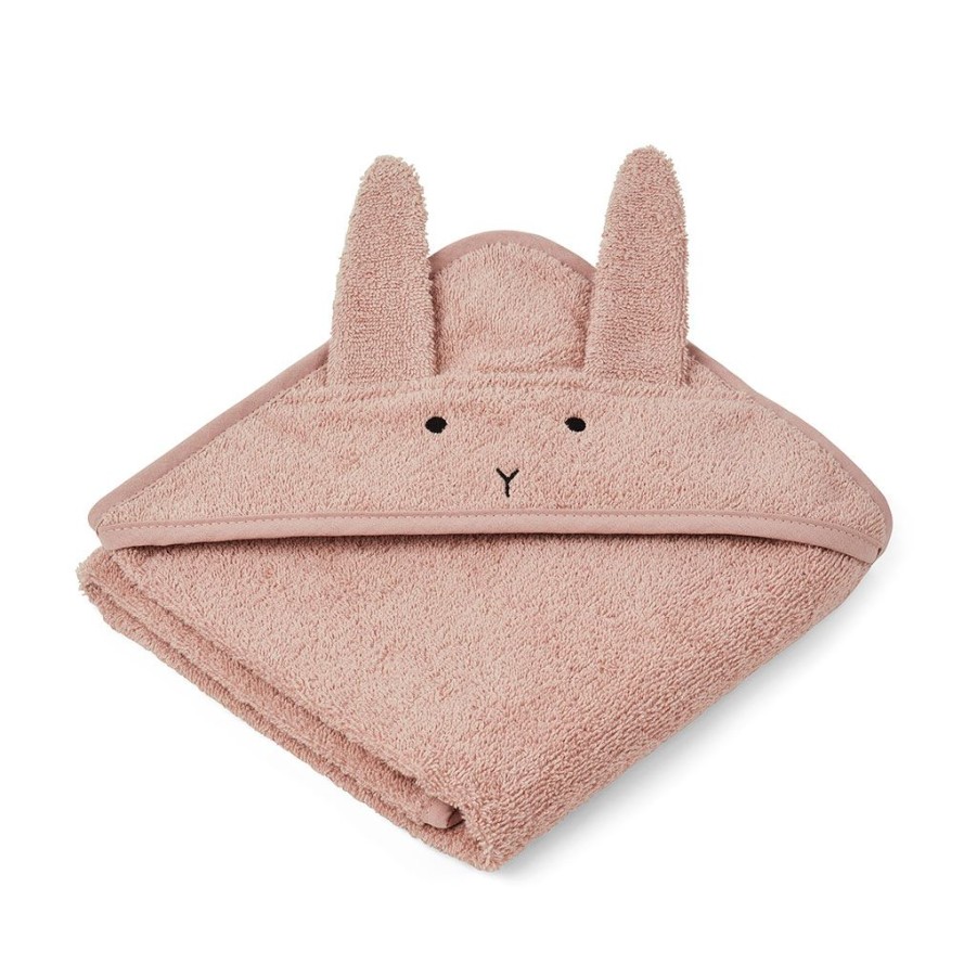 Coin Des Petits Fabrique De Styles | Serviette A Capuche Albert Rose Lapin