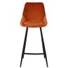 Meubles Fabrique De Styles Tabourets Et Chaises De Bar | Chaise De Bar Ben Velours Cognac H101Cm