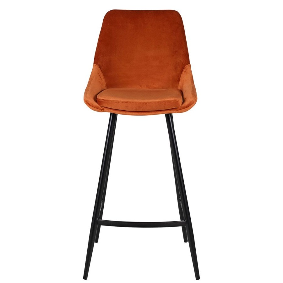 Meubles Fabrique De Styles Tabourets Et Chaises De Bar | Chaise De Bar Ben Velours Cognac H101Cm