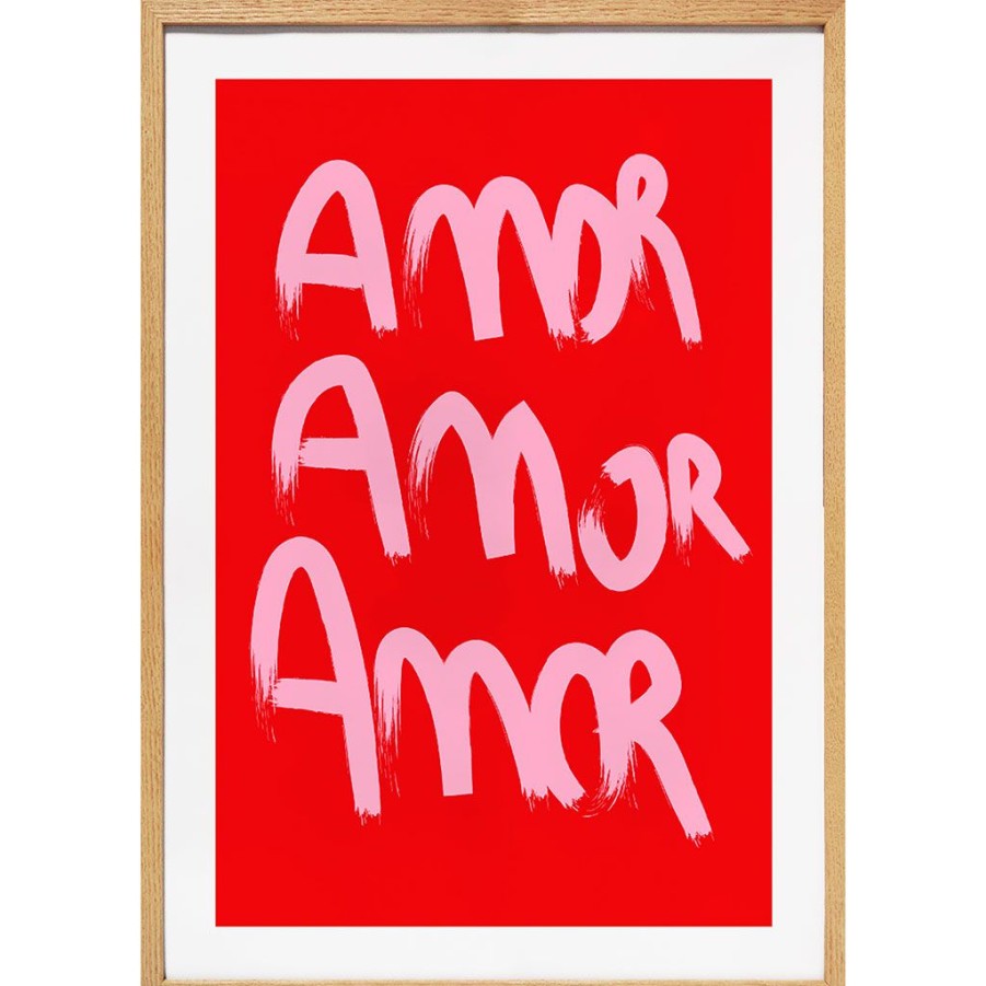 Deco Fabrique De Styles Deco A Suspendre Et Adhesive | Cadre Bogota Amor 50X70Cm Lario Blanc