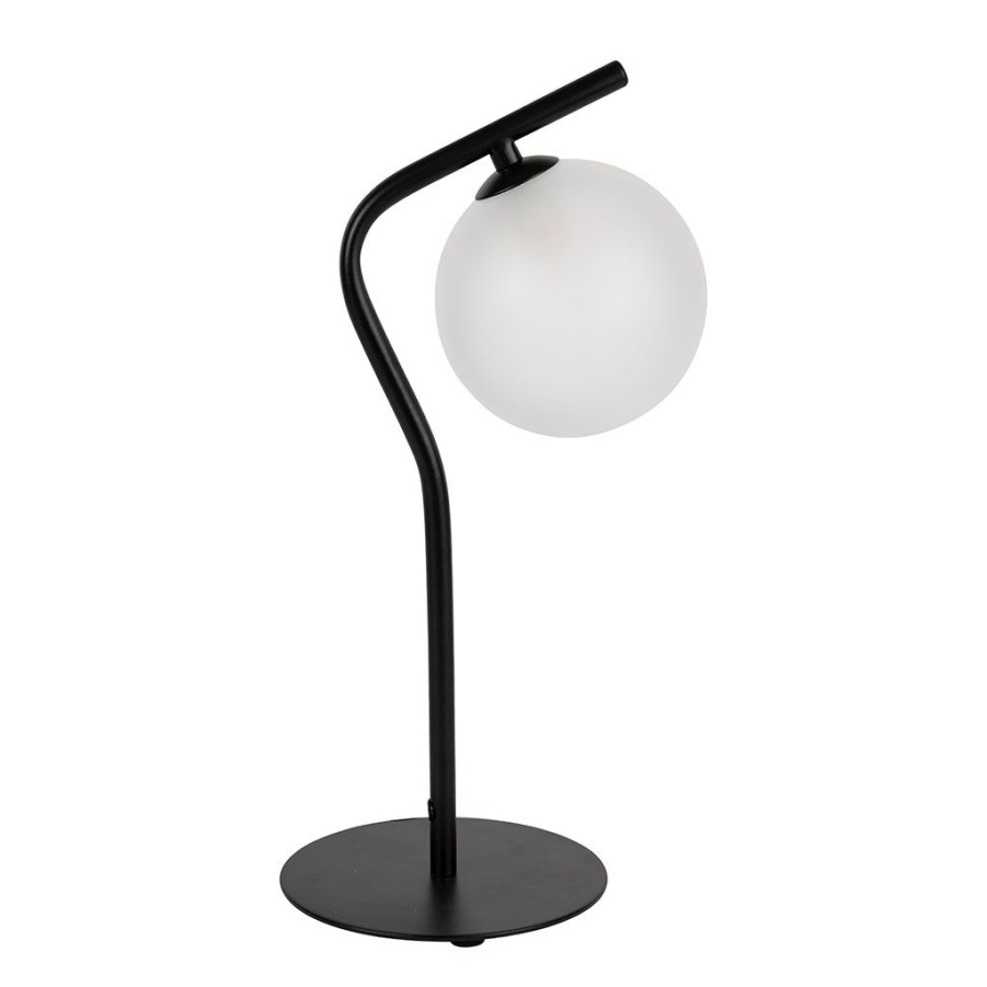 Luminaires Fabrique De Styles | Lampe En Fer Et Verre Noir Mat H36Cm - Ardecor