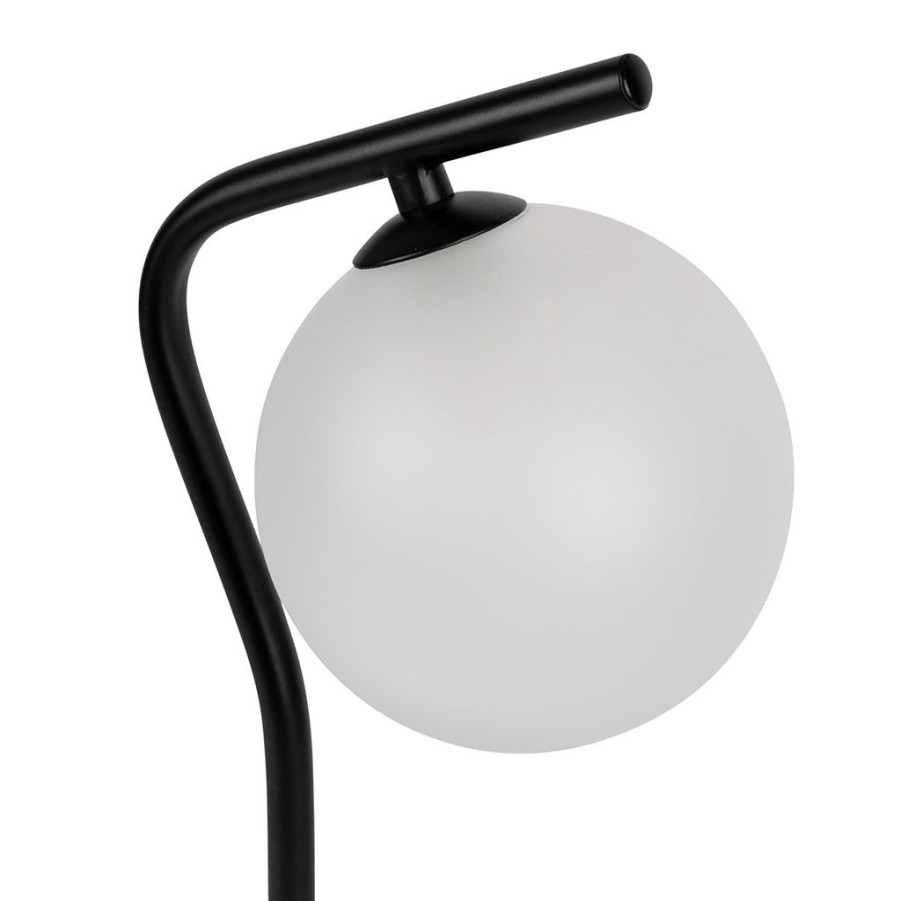 Luminaires Fabrique De Styles | Lampe En Fer Et Verre Noir Mat H36Cm - Ardecor