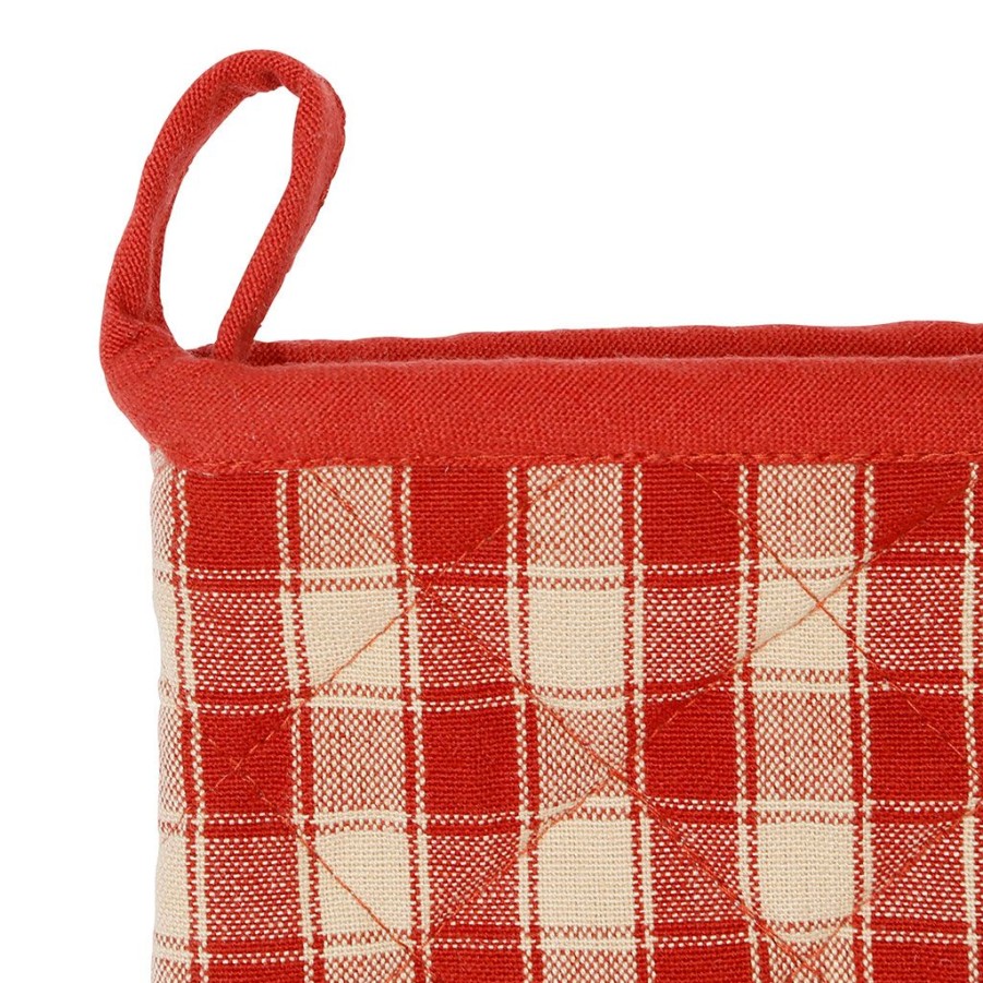 Textiles Fabrique De Styles Torchons&Tabliers Et Maniques | Gant Manique En Coton Rouge 26X20Cm - Campagne