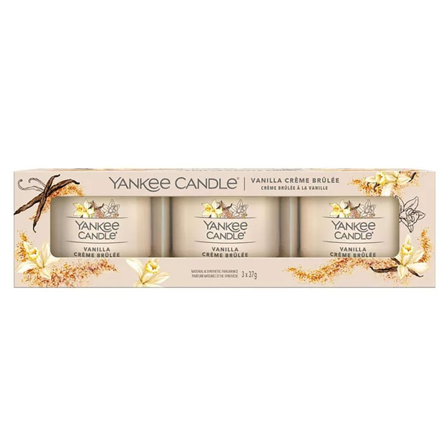 Bougies Et Senteurs Fabrique De Styles Bougies Parfumees | Coffret 3 Bougies Signatures Votives Creme Brulee A La Vanille