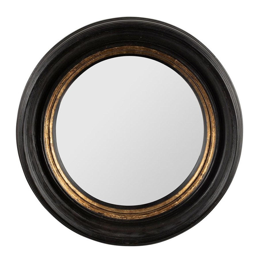 Deco Fabrique De Styles | Miroir Rond Oeil De Sorciere Noir Et Dore D33Cm - Aureol