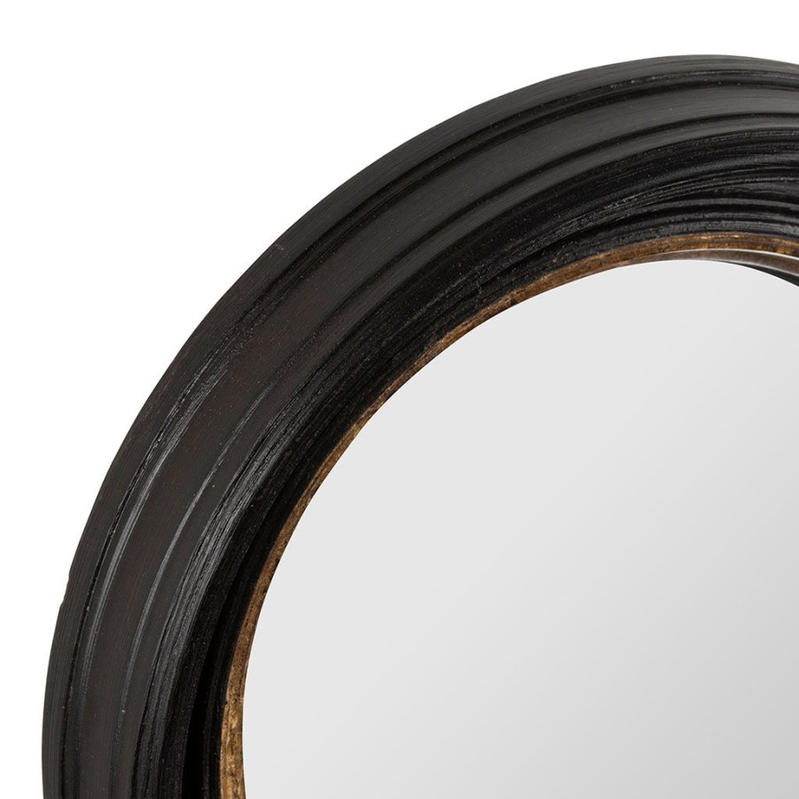 Deco Fabrique De Styles | Miroir Rond Oeil De Sorciere Noir Et Dore D33Cm - Aureol