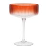 Arts De La Table Fabrique De Styles Verres A Alcool | Coupe Champagne Striee En Verre Terracotta - Funny