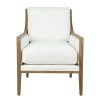 Meubles Fabrique De Styles Fauteuils | Fauteuil En Coton Blanc Et Chene - Loevan