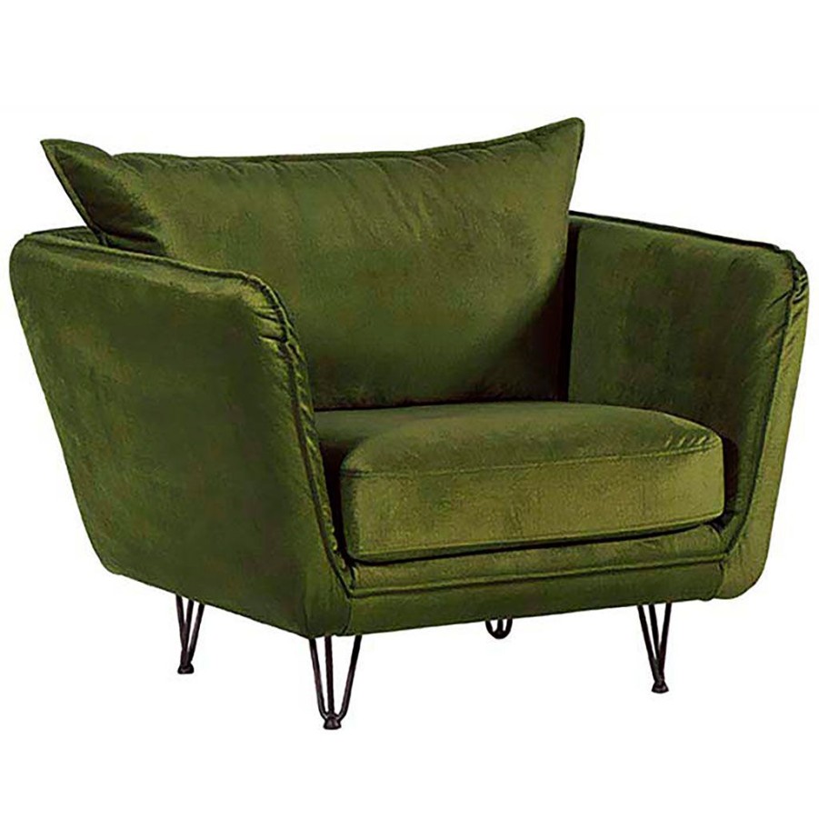 Meubles Fabrique De Styles Fauteuils | Fauteuil Club Tissu Kaki - Harry