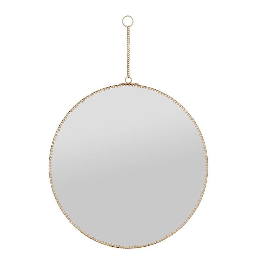 Deco Fabrique De Styles | Miroir Rond En Laiton Dore D29Cm - Ornalise