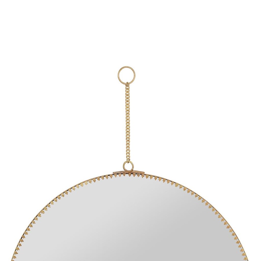 Deco Fabrique De Styles | Miroir Rond En Laiton Dore D29Cm - Ornalise