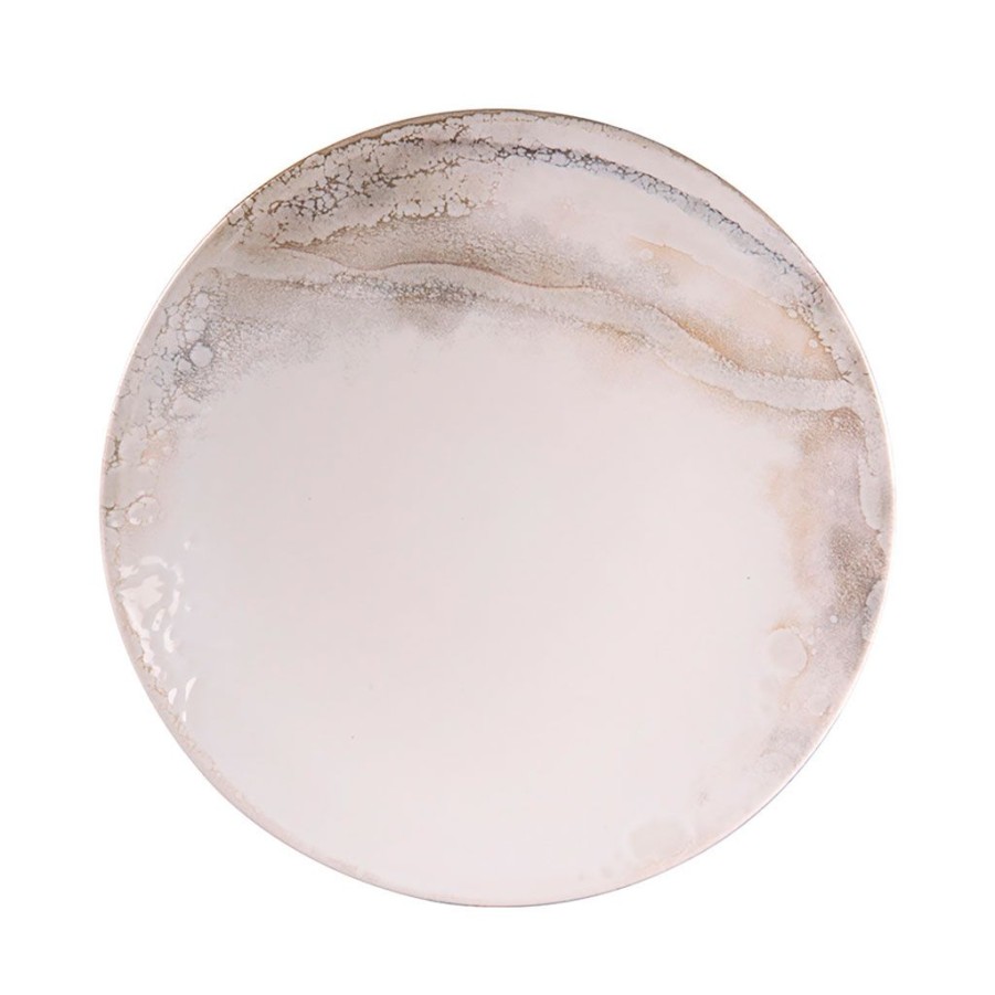 Arts De La Table Fabrique De Styles Assiettes | Assiette Plate En Gres Blanc D27Cm - Mojave