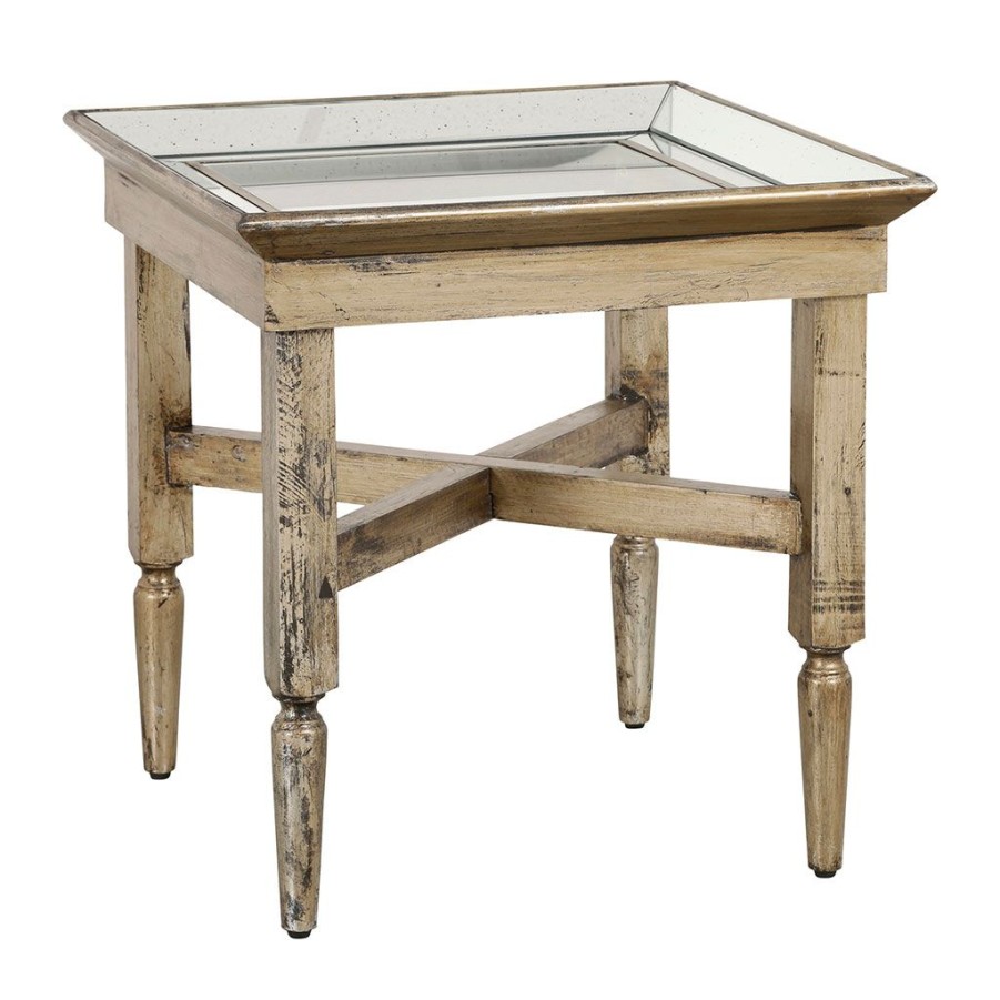 Meubles Fabrique De Styles Bouts De Canape Et Tables D'Appoint | Bout De Canape En Bois Et Miroir - Agathe