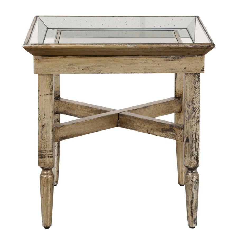 Meubles Fabrique De Styles Bouts De Canape Et Tables D'Appoint | Bout De Canape En Bois Et Miroir - Agathe