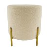 Meubles Fabrique De Styles Poufs Et Tabourets | Tabouret En Tissu Beige Pieds En Metal Dore