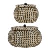 Deco Fabrique De Styles Paniers Et Corbeilles | Corbeille Avec Couvercle X2 Seram H15/10Cm