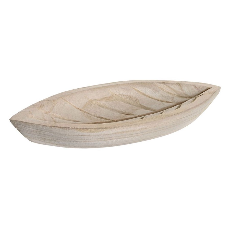 Deco Fabrique De Styles Petits Objets Deco | Vide Poche Feuille Paulownia 36X16Xh4Cm Naturel