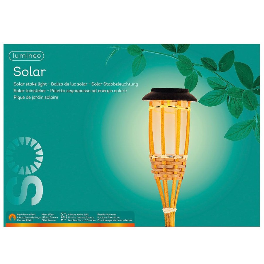 Jardin Fabrique De Styles Luminaires | Torche Solaire Bambou H54Cm