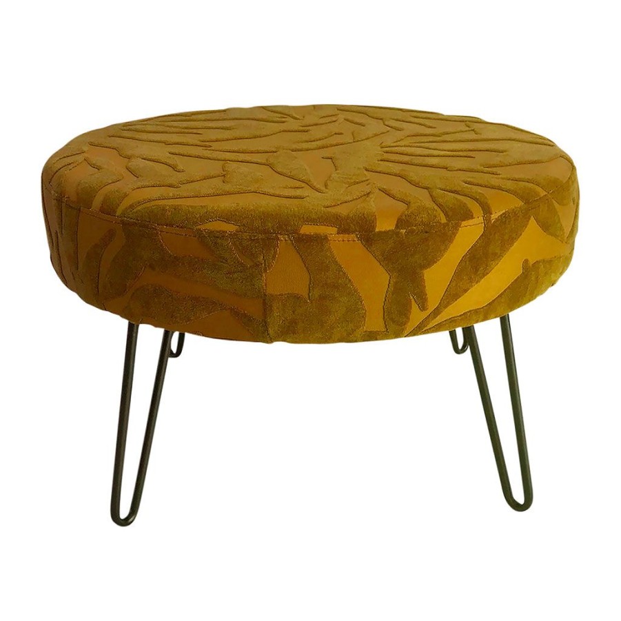 Meubles Fabrique De Styles Poufs Et Tabourets | Tabouret En Velours Texture Mordore - Solor