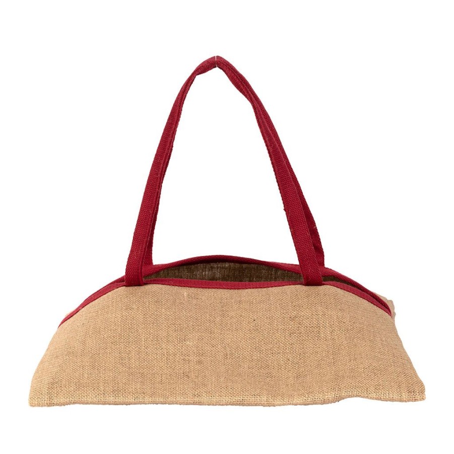 Accessoires Et Loisirs Fabrique De Styles Sacs Et Pochettes | Sac Tarte Campagne En Jute Et Coton Naturel Et Rouge - Campagne