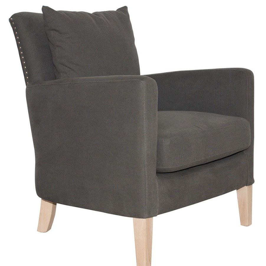 Meubles Fabrique De Styles Fauteuils | Fauteuil En Tissu Gris Anthracite - Boniface