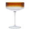 Arts De La Table Fabrique De Styles Verres A Alcool | Coupe Champagne Striee En Verre Ambre - Funny