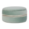 Deco Fabrique De Styles Petits Rangements | Boite Bijoux Ronde Tropic'Art Vert D'Eau Velours