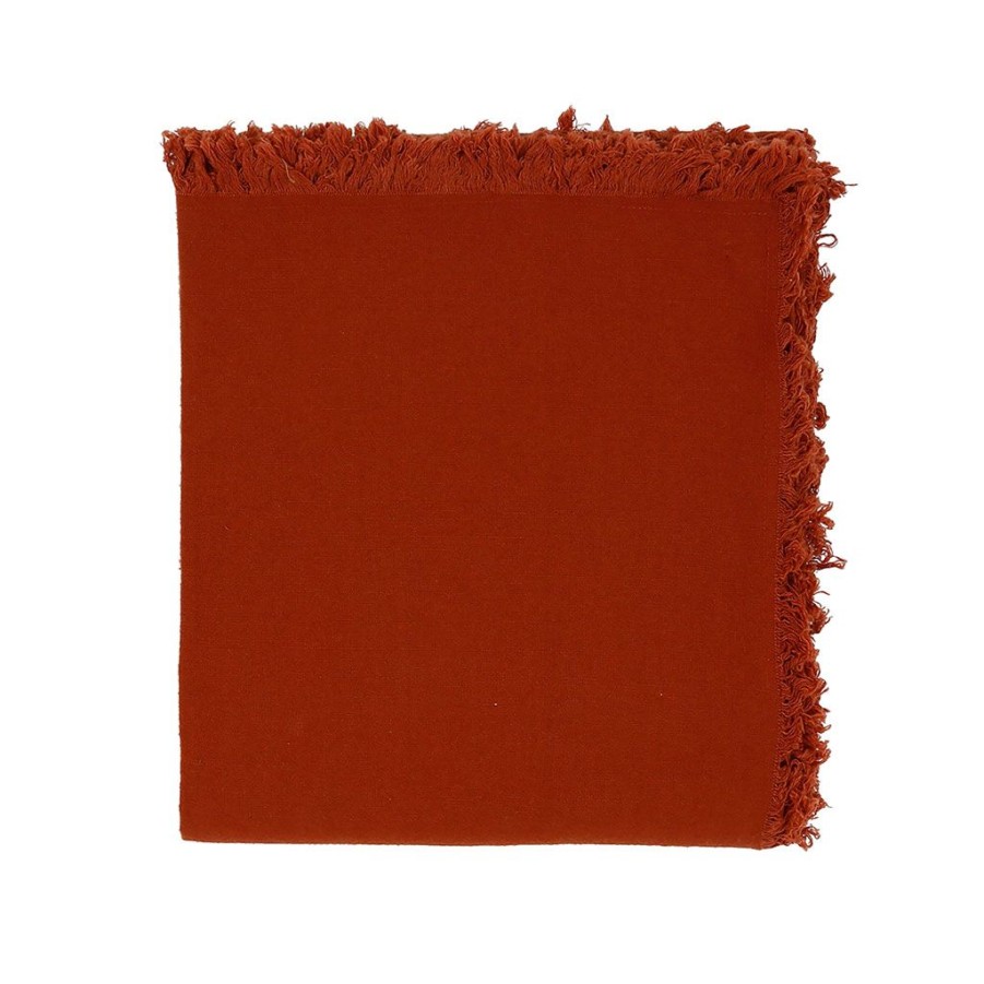 Textiles Fabrique De Styles Nappes | Nappe Nalia Terracotta 160X160Cm En Coton