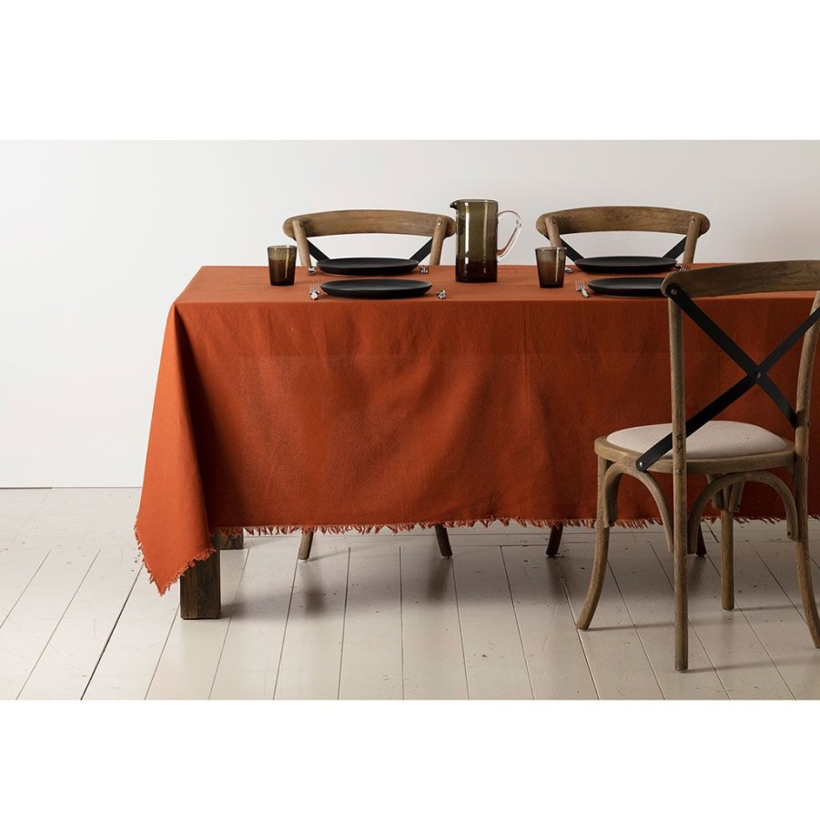 Textiles Fabrique De Styles Nappes | Nappe Nalia Terracotta 160X160Cm En Coton