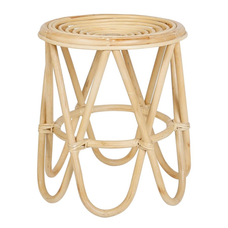 Meubles Fabrique De Styles Poufs Et Tabourets | Tabouret En Rotin Naturel