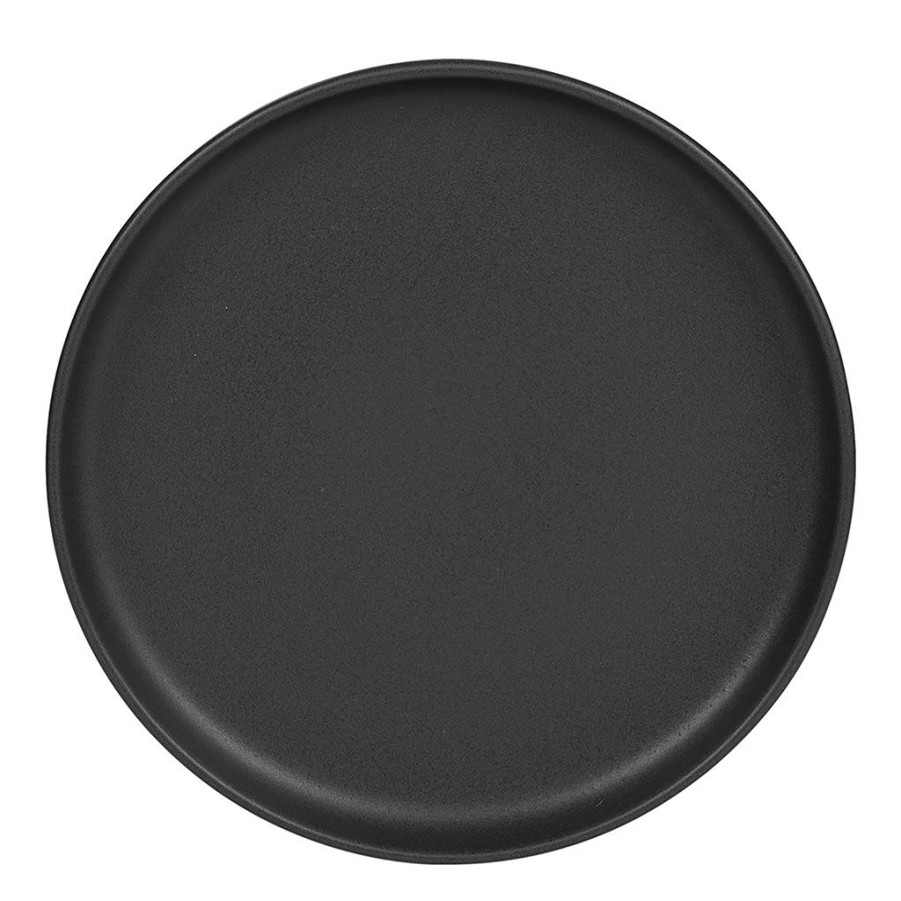 Arts De La Table Fabrique De Styles Assiettes | Assiette Dessert En Gres Noir D22Cm - Uno