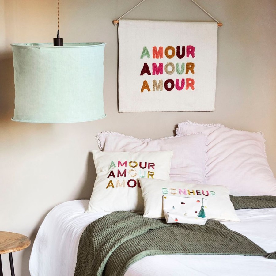 Deco Fabrique De Styles Tableaux Et Toiles | Toile Tuftee En Coton Multicolore 60X50Cm - Amour