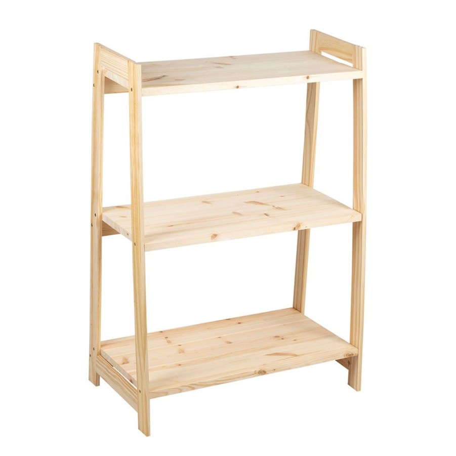 Meubles Fabrique De Styles Bibliotheques Et Etageres | Etagere 3 Niveaux En Pin Naturel H86Cm