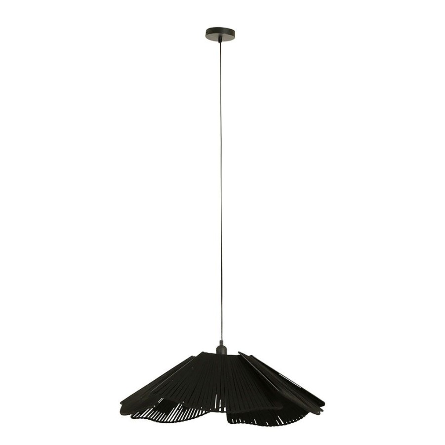 Luminaires Fabrique De Styles | Suspension En Fer Et Coton D70Cm Noir - Plaka