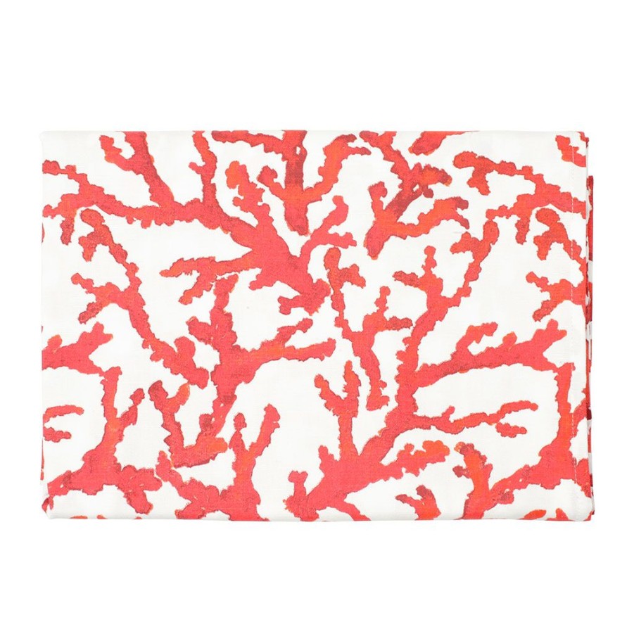 Textiles Fabrique De Styles Nappes | Nappe Estran Rouge En Coton