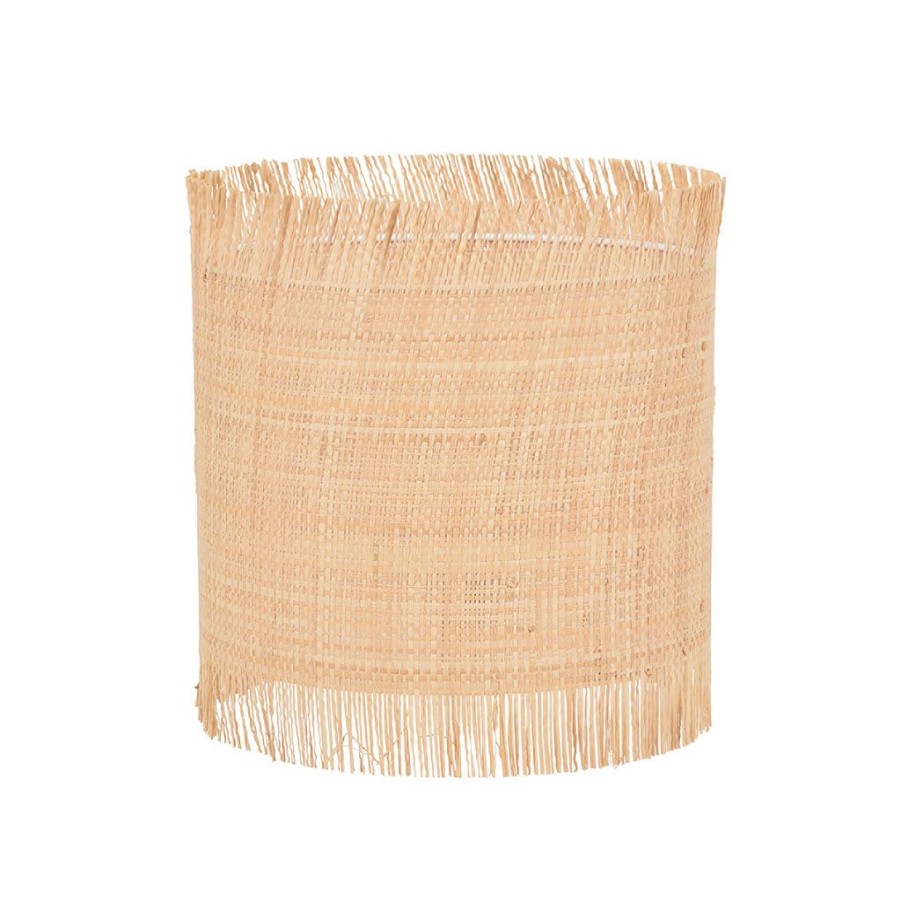 Luminaires Fabrique De Styles | Abat-Jour Cylindre En Raphia Naturel D20Cm