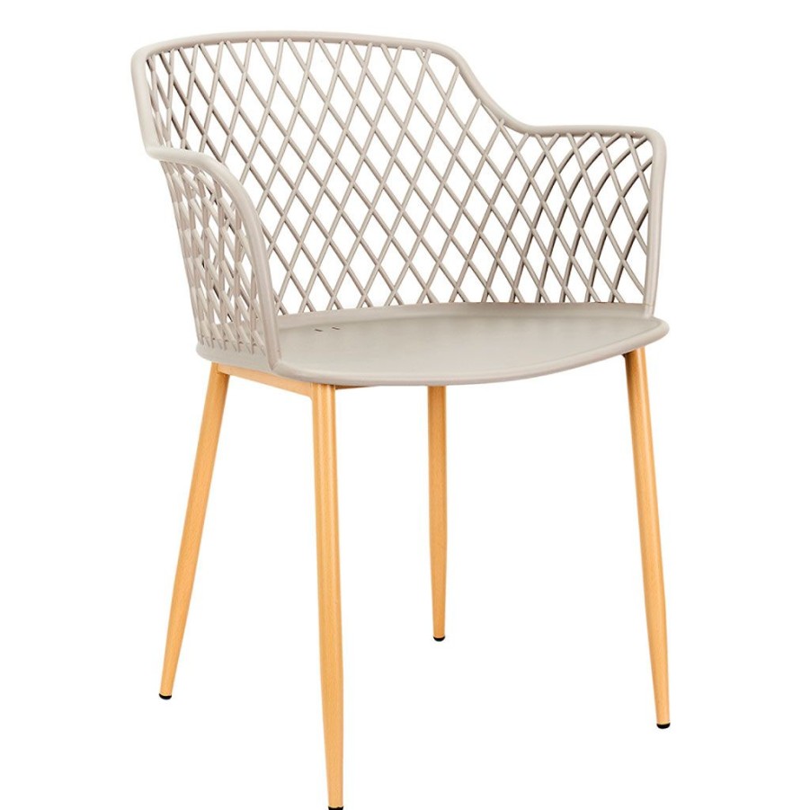 Jardin Fabrique De Styles Chaises&Fauteuils | Fauteuil De Jardin Gris Taupe En Plastique Malaga