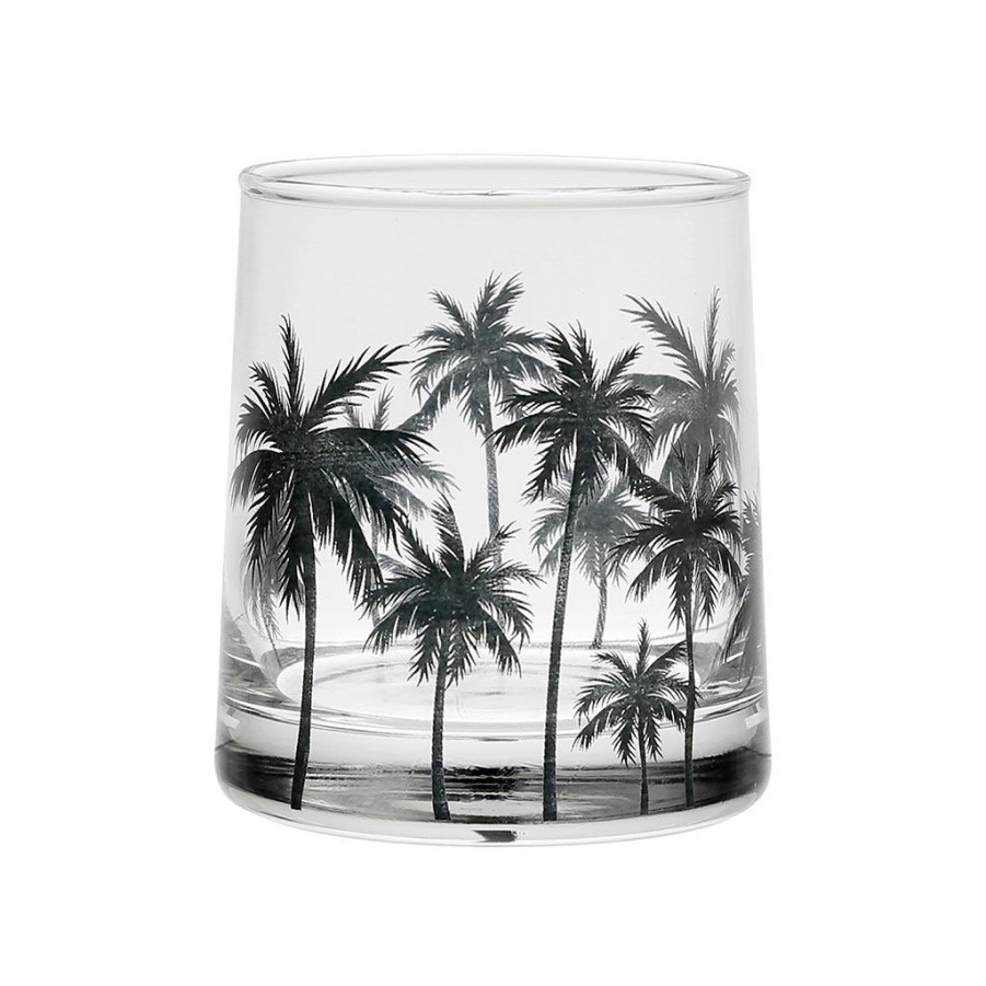 Arts De La Table Fabrique De Styles Verres A Eau Et Gobelets | Gobelet Palmier Noir 25Cl En Verre - Palmea