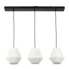 Luminaires Fabrique De Styles | Suspension 3 Lumieres En Papier Blanc Et Fer H72Cm - Calyp