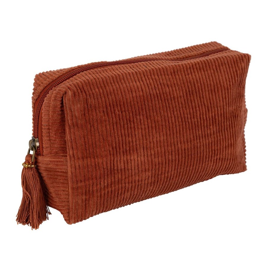 Accessoires Et Loisirs Fabrique De Styles Sacs Et Pochettes | Pochette En Velours Cotele Et Coton Terracotta - Manarola