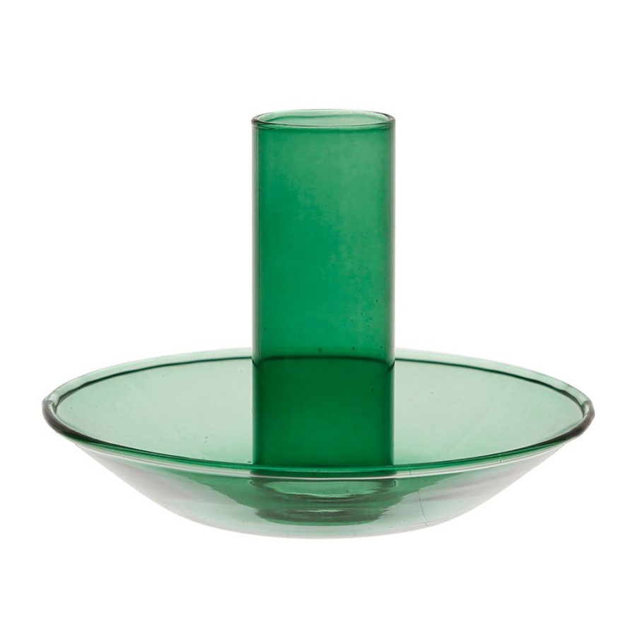 Deco Fabrique De Styles Photophores&Bougeoirs Et Lanternes | Bougeoir En Verre Vert D10Xh8Cm - Funny