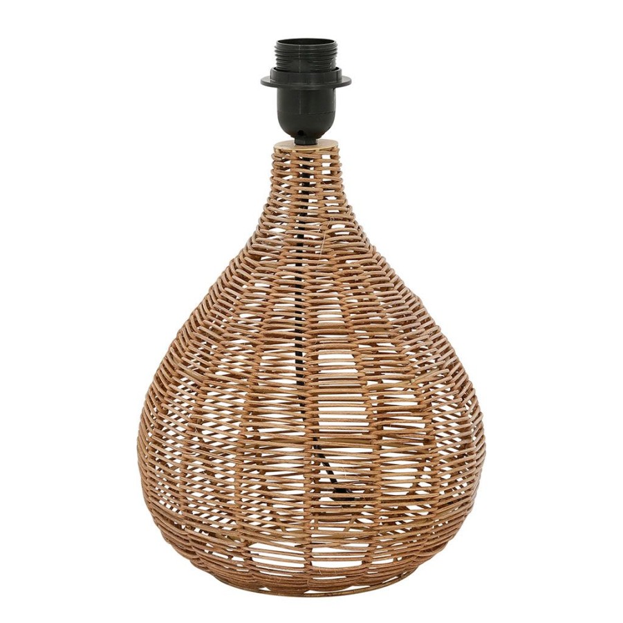 Luminaires Fabrique De Styles | Pied Lampe En Rotin Et Fer Naturel H35Cm - Brasil