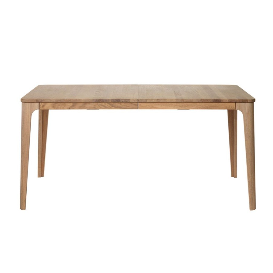 Meubles Fabrique De Styles Table De Salle A Manger | Table A Manger Extensible En Placage Chene Naturel 160(+50)X90Cm - Amalfi