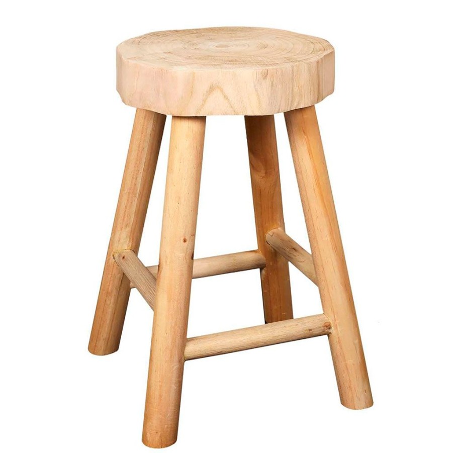 Meubles Fabrique De Styles Poufs Et Tabourets | Tabouret En Paulownia Naturel H40Cm - Harald