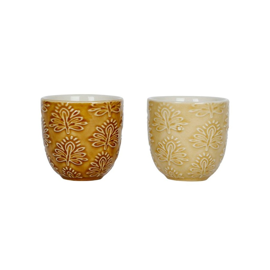 Arts De La Table Fabrique De Styles Verres A Eau Et Gobelets | Gobelet X2 En Gres Brunet Beige - Golden