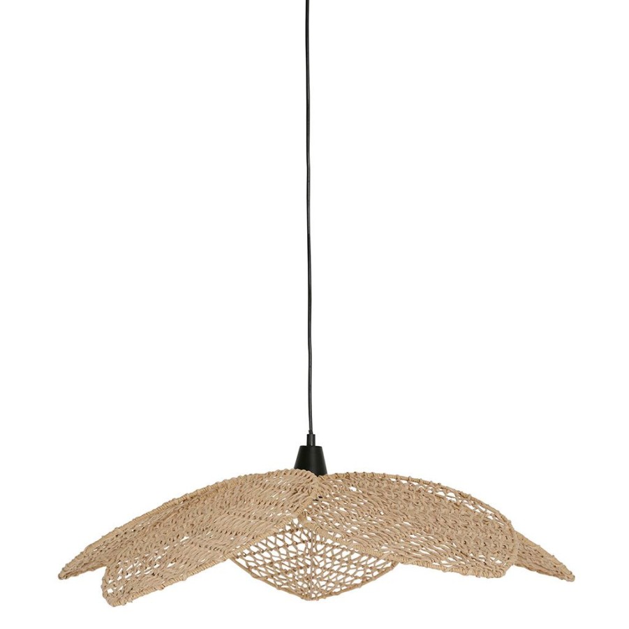 Luminaires Fabrique De Styles | Suspension En Fer Et Papier D80Xh33Cm Naturel - Corde