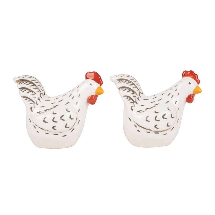 Arts De La Table Fabrique De Styles Salieres Et Poivrieres | Saliere Poivriere En Porcelaine Poule Gris - Margotte