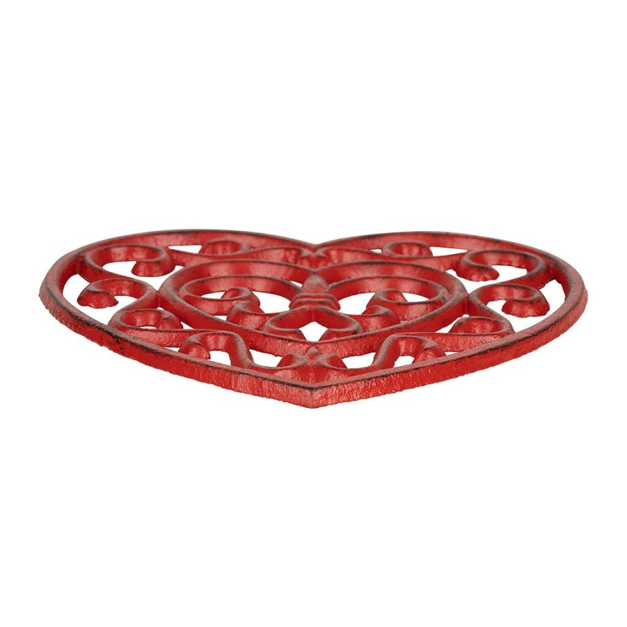 Arts De La Table Fabrique De Styles Accessoires De Table | Dessous Plat En Fonte Coeur Rouge - Rhodonea